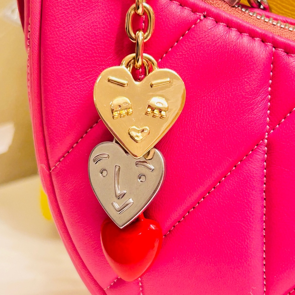 EXTREMELY RARE Tory Burch Heart Charm Keychain/ Bag Charm